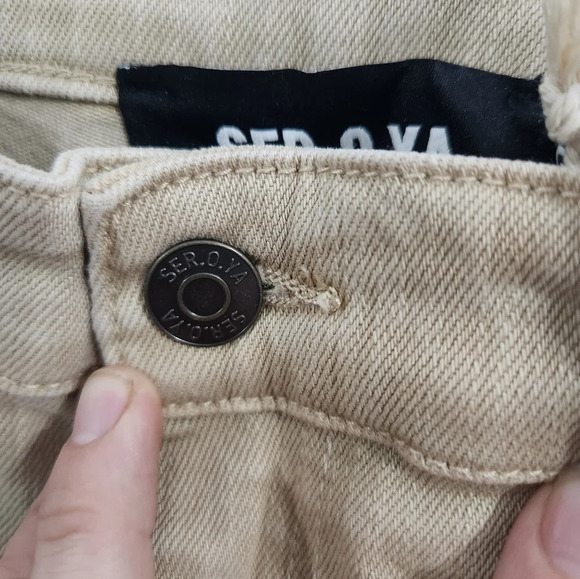 Ser.o.ya diego jeans khaki distressed raw hem streetwear grunge men size 35 - Picture 7 of 16